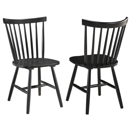 Hollyoak Windsor Wood Dining Side Chair Black (Set of 2) 183042 - Ella Furniture