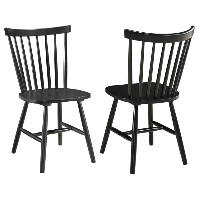 Hollyoak Windsor Wood Dining Side Chair Black (Set of 2) 183042 - Ella Furniture