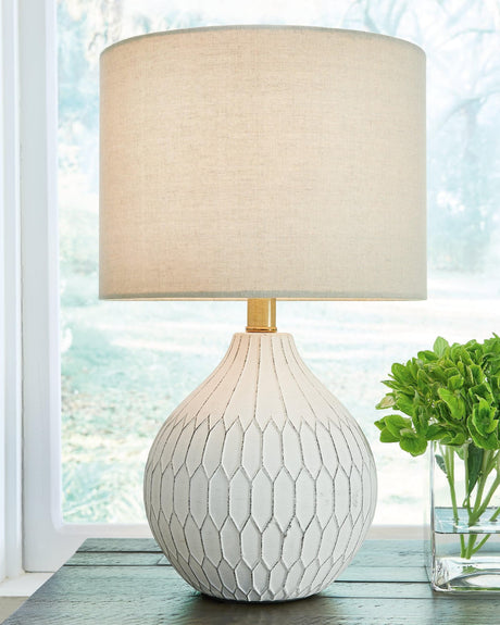 Wardmont White Table Lamp - Ella Furniture