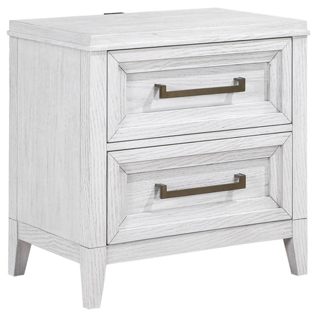 Marielle 2-drawer Nightstand Bedside Table Distressed White 224842 - Ella Furniture