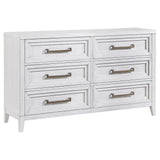 Marielle 6-drawer Bedroom Dresser Distressed White 224843 - Ella Furniture