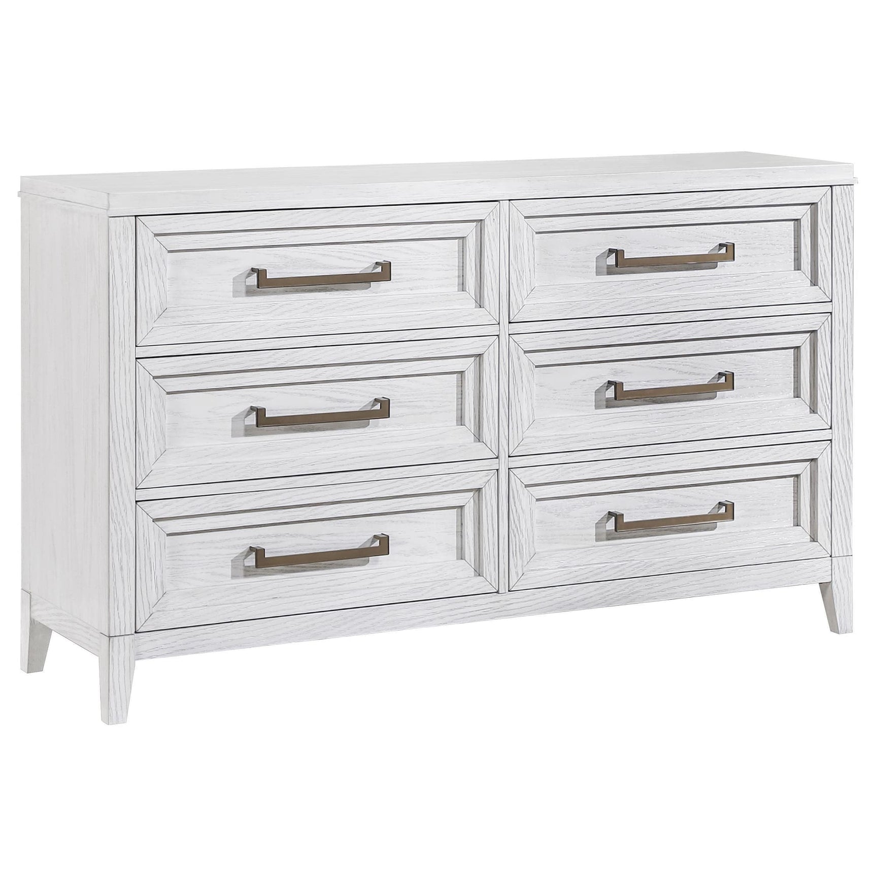 Marielle 6-drawer Bedroom Dresser Distressed White 224843 - Ella Furniture