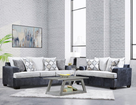 7400 - Charcoal Sofa & Loveseat Set - Ella Furniture