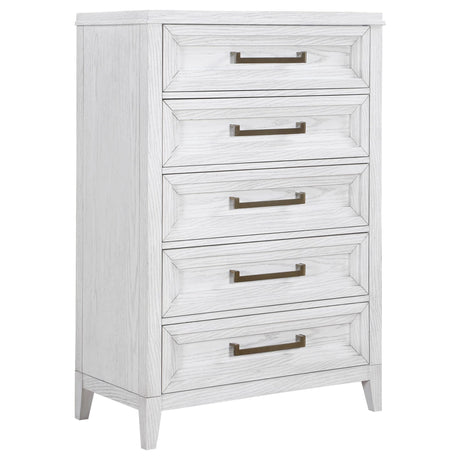 Marielle 5-drawer Bedroom Chest Distressed White 224845 - Ella Furniture