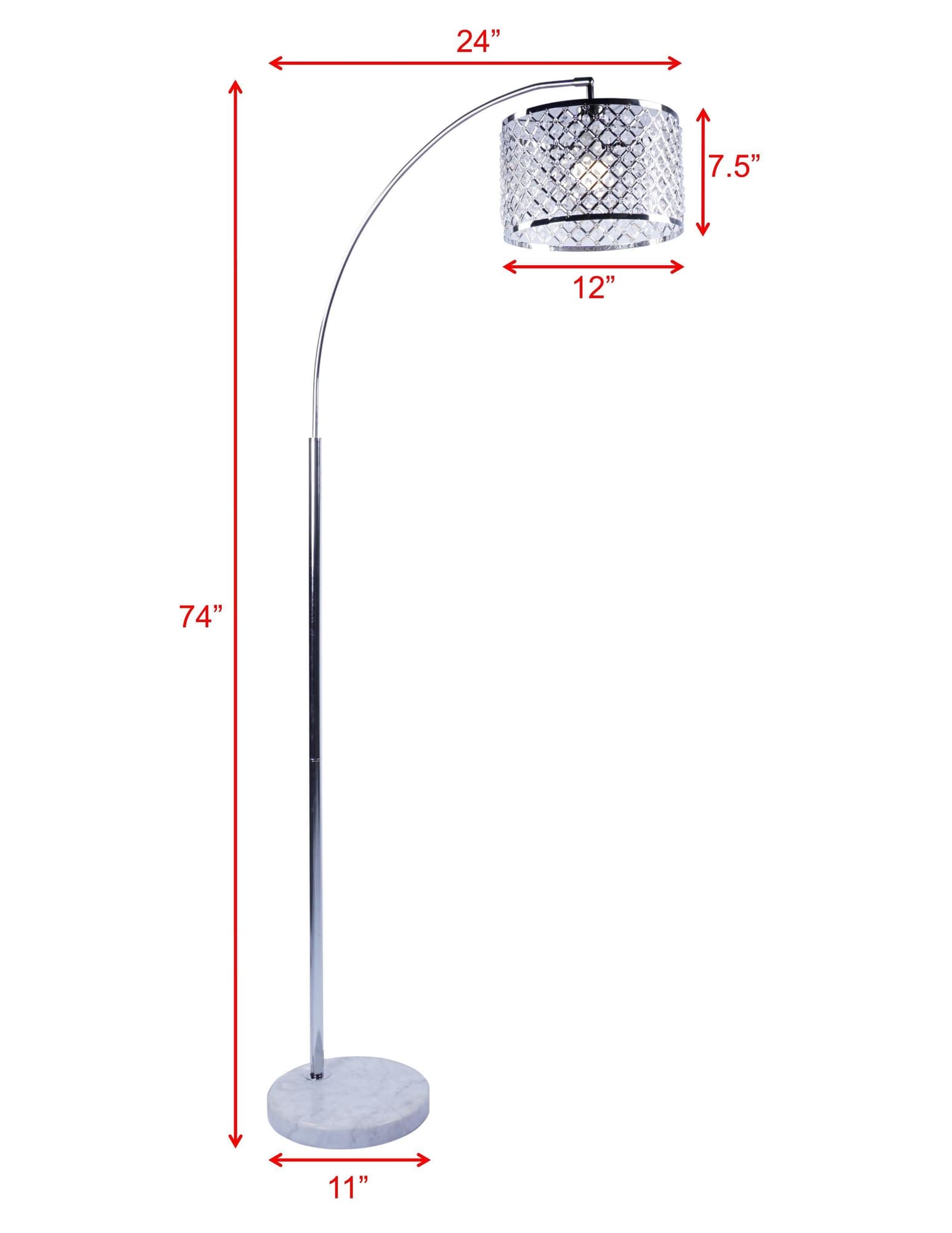 Crystal Black Modern Contemporary Floor Lamp - Ella Furniture