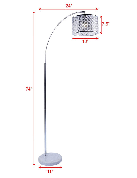 Crystal Black Modern Contemporary Floor Lamp - Ella Furniture