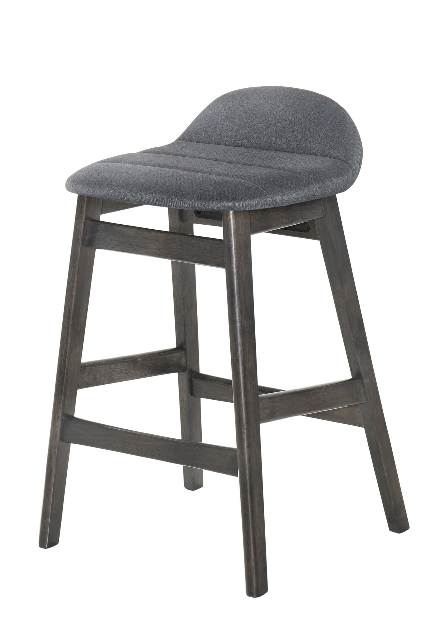 Samar Charcoal Grey Ivory Modern Fabric Wood Bar Stool - Ella Furniture