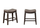 Farlin Gray Saddle Modern Fabric Wood Counter Height Stool - Ella Furniture