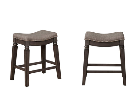 Farlin Gray Saddle Modern Fabric Wood Counter Height Stool - Ella Furniture