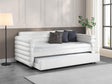 Patricia Boucle Upholstered Twin Day Bed with Trundle White 300716 - Ella Furniture