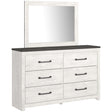 Gerridan White/Gray Dresser And Mirror - Ella Furniture