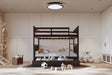 Espresso Modern Solid Wood And Veneers Trundle Twin Over Twin Bunk Beds - Ella Furniture