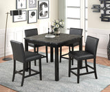 Dior Oynx Black Marble Top And Faux Leather Dining Room Set - Ella Furniture