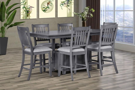 Gray Modern Contemporary Solid Wood And Veneers Fabric Dining Room Set - Ella Furniture