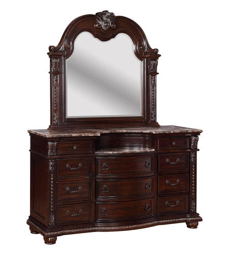 Stanley Dresser Brown, Wood, Nickel Plated Drawer - Ella Furniture