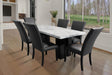Black Modern Contemporary Faux Marble Top Dining Room Set - Ella Furniture