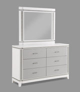 Ariane Dresser White/Silver, Modern Contemporary Wood, Metal Drawers - Ella Furniture