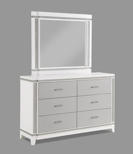 Ariane Dresser White/Silver, Modern Contemporary Wood, Metal Drawers - Ella Furniture