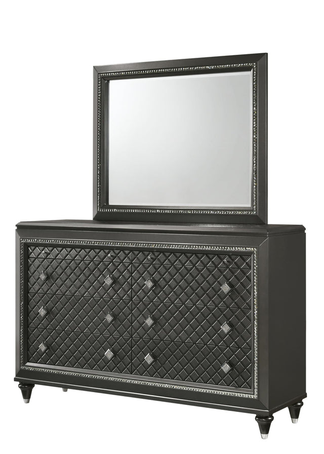 Giovani Dresser Gray, Modern Jewelry Tray Drawers - Ella Furniture