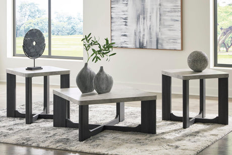 Two Tone Gray Modern Contemporary Solid Wood And Veneers Marble Top Coffee Table - Ella Furniture