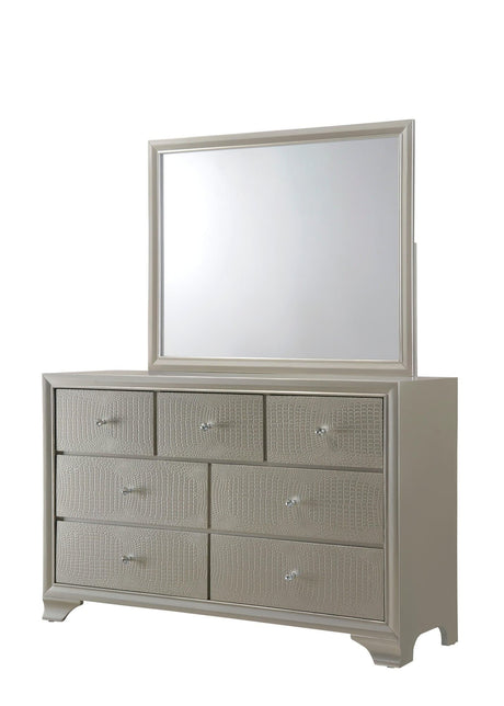 Lyssa Dresser Champagne, Modern Rubberwood, 7 Drawers - Ella Furniture