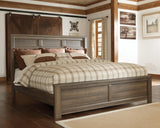 Juararo Dark Brown King Panel Bed - Ella Furniture