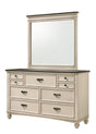 Sawyer Dresser Cream/Brown, Modern Wood, Metal 7 Drawers - Ella Furniture
