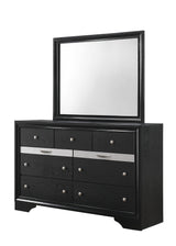 Regata Dresser Black/Silver, Sleek And Modern Wood, 7 Spacious Drawers - Ella Furniture
