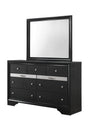 Regata Dresser Black/Silver, Sleek And Modern Wood, 7 Spacious Drawers - Ella Furniture