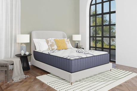 Grand White&Blue Hybrid Medium Queen Mattress - Ella Furniture