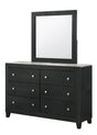 Cadence Dresser Black, Sleek And Modern Wood, Nickel Knob 6 Drawers - Ella Furniture