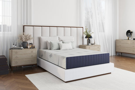 Cloudair White&Blue Hybrid Plush Queen Mattress - Ella Furniture