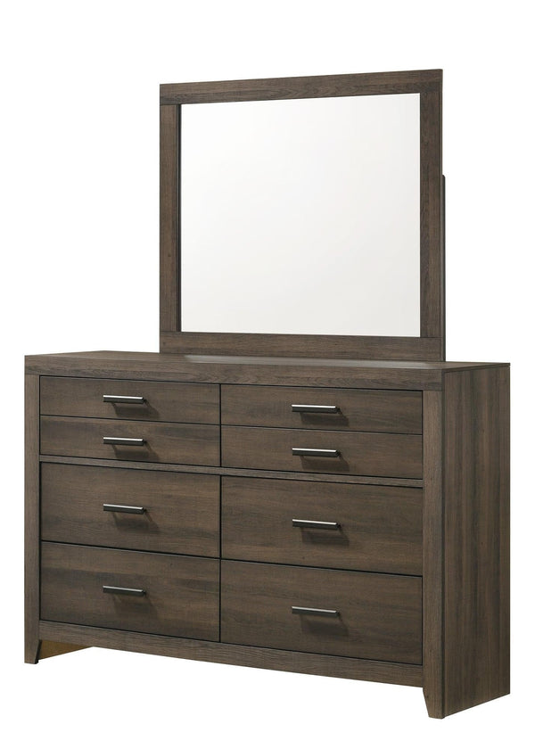 Marley Dresser Brown, Sleek And Modern Wood, Metal 8 Drawers - Ella Furniture