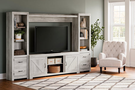 Bellaby Whitewash 4-Piece Entertainment Center - Ella Furniture
