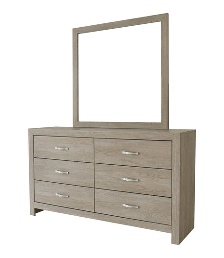 Jaylen Dresser Cream, Modern Wood, Metal 6 Drawers - Ella Furniture