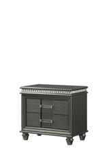 Adira NightStand Gray, Modern Wood, 2 Spacious Drawers - Ella Furniture