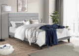 Jess Gray Fabric Upholstered Platform Queen Bed