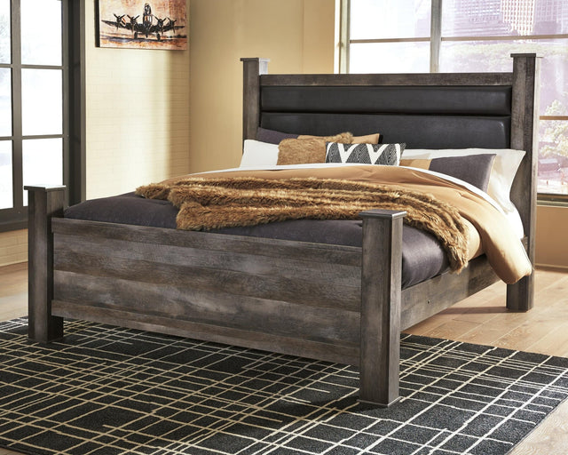 Wynnlow Gray King Poster Bed - Ella Furniture