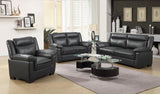 Arabella Arabella Brown Faux Leather Three-Piece Living Room Set 506591-S3 - Ella Furniture