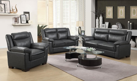 Arabella Arabella Brown Faux Leather Three-Piece Living Room Set 506591-S3 - Ella Furniture