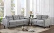 Bowen 2-piece Upholstered Track Arm Tufted Sofa Set Grey 506781-S2 - Ella Furniture