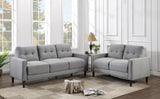 Bowen 2-piece Upholstered Track Arm Tufted Sofa Set Grey 506781-S2 - Ella Furniture