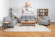 Bowen 3-piece Upholstered Track Arm Tufted Sofa Set Grey 506781-S3 - Ella Furniture