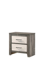 Rhett Night Stand Brown/Cream, Modern Wood, Metal 2 Drawers - Ella Furniture
