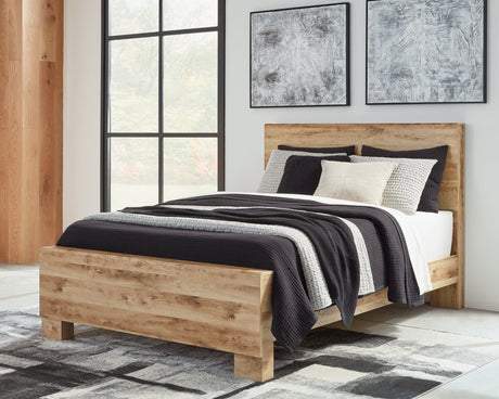 Hyanna Tan King Panel Bed - Ella Furniture