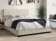 Faddy Beige Upholstered Tufted Platform Queen Bed