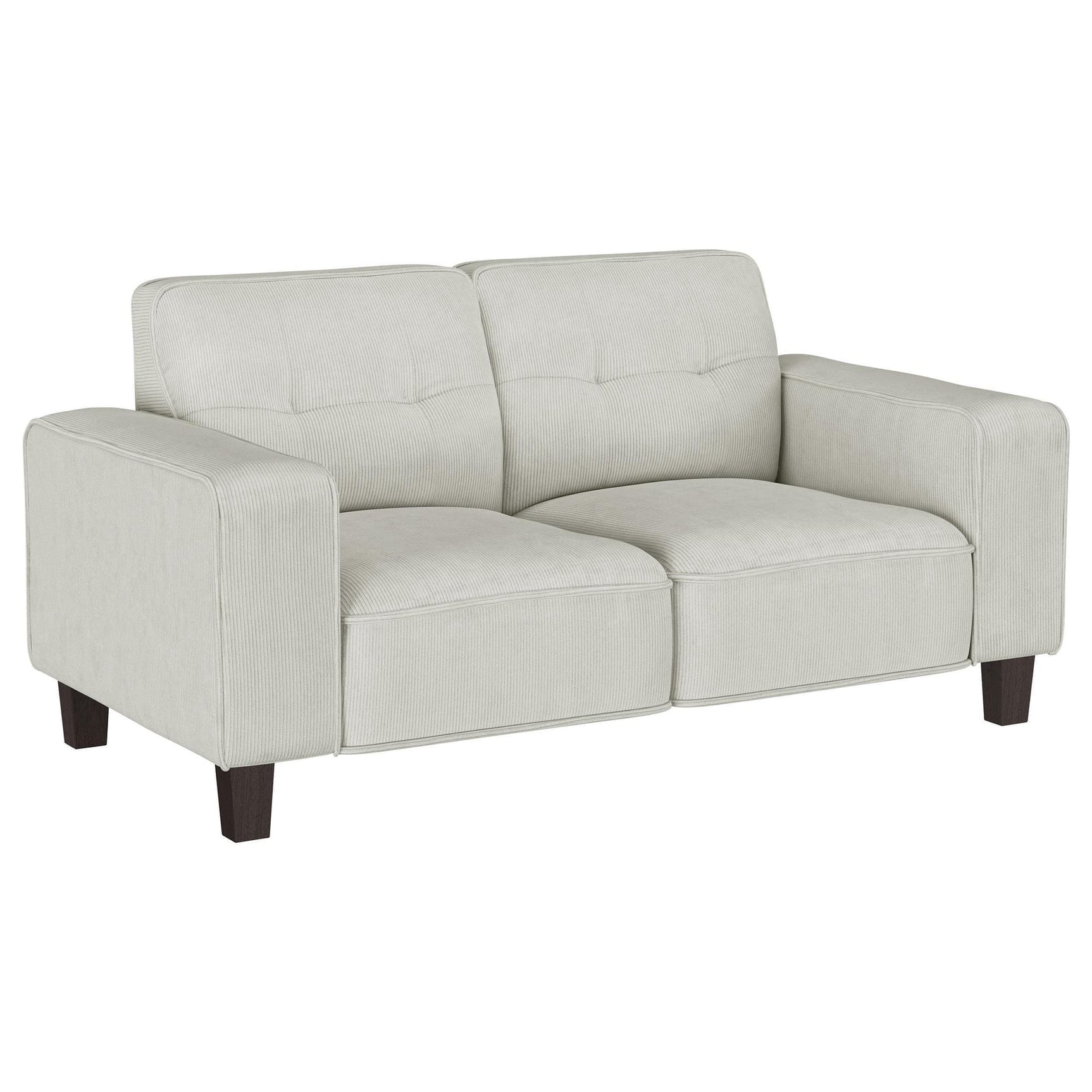 Deerhurst Upholstered Track Arm Tufted Loveseat Beige 509648 - Ella Furniture