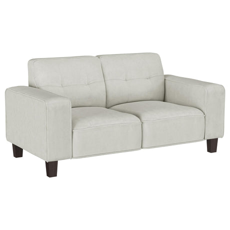 Deerhurst Upholstered Track Arm Tufted Loveseat Beige 509648 - Ella Furniture