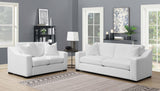 Ashlyn Ashlyn 2-piece Upholstered Sloped Arm Sofa Set White 509891-S2 - Ella Furniture