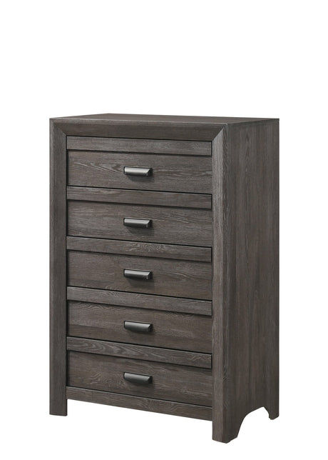Adelaide Chest Brown, Contemporary Modern Wood, 5 Drawers - Ella Furniture